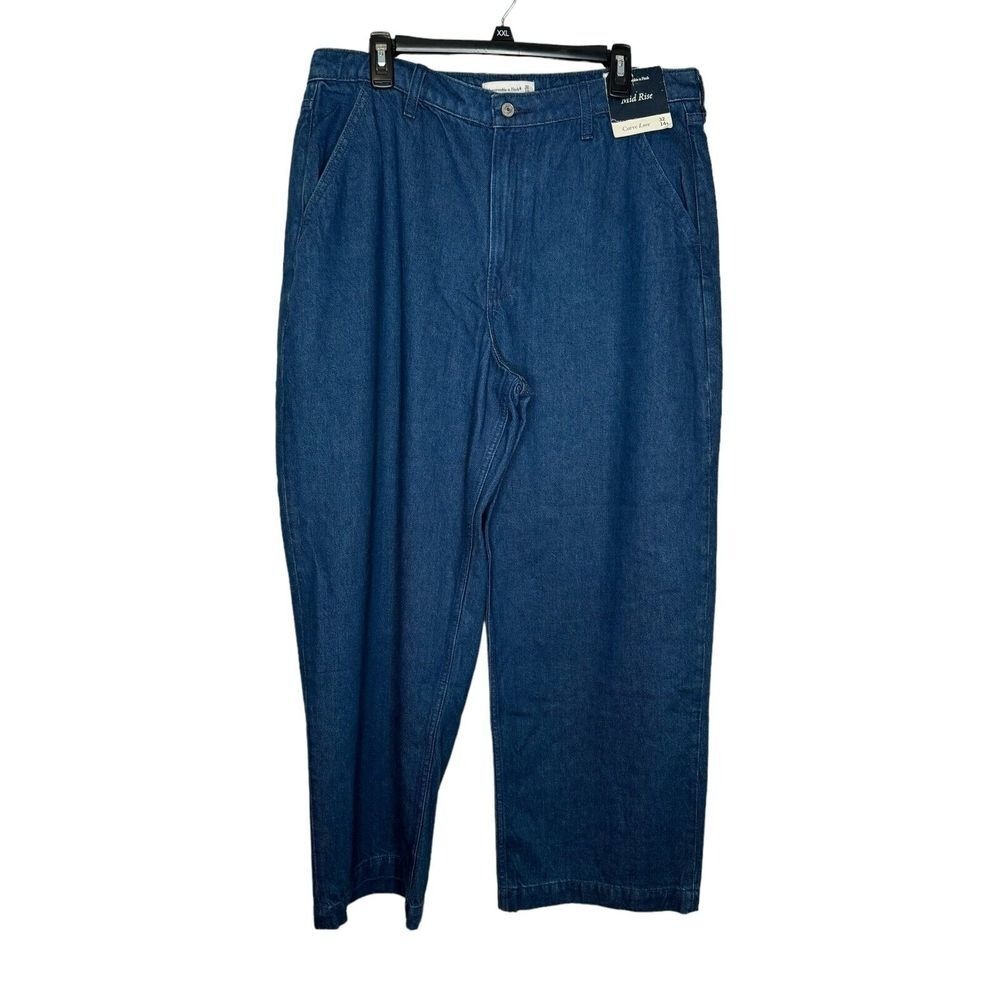 Abercrombie & Fitch Women's Jeans Curve Love Wide Leg‎ Stretch Mid-Rise 32/14S